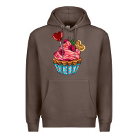 Coffee valentines day cupcake Premium Hoodie - AdoDesignShop