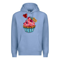 Colony Blue valentines day cupcake Premium Hoodie - AdoDesignShop