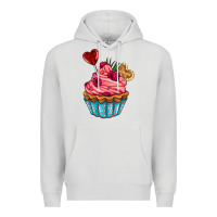Dove Grey valentines day cupcake Premium Hoodie - AdoDesignShop