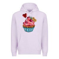 Lilac valentines day cupcake Premium Hoodie - AdoDesignShop
