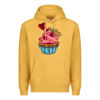 Mustard valentines day cupcake Premium Hoodie - AdoDesignShop