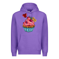 Purple valentines day cupcake Premium Hoodie - AdoDesignShop