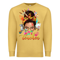 Antique Gold art teacher messy bun Premium Sweatshirt - NancyCooperArtShop