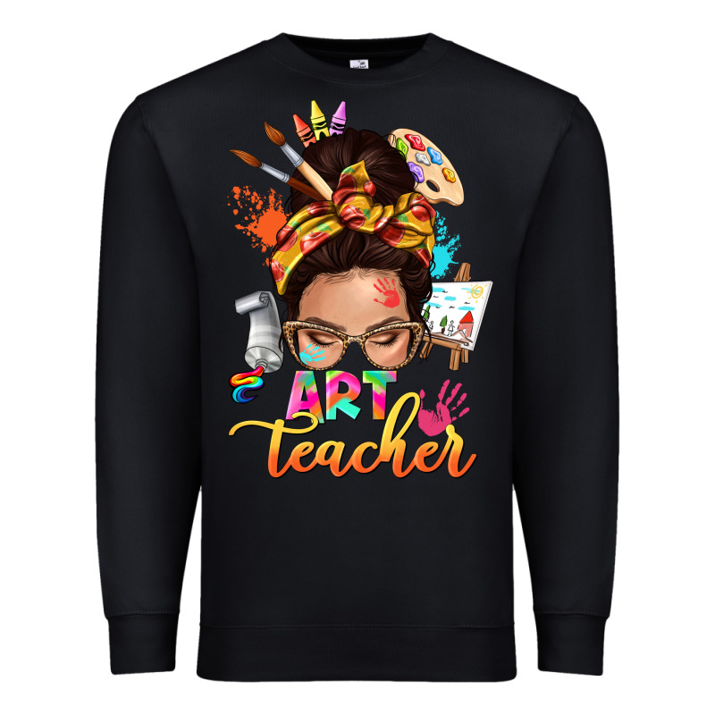 Art Teacher Messy Bun Premium Sweatshirt by NancyCooperArtShop | Teevron