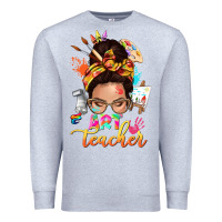 Heather Grey art teacher messy bun Premium Sweatshirt - NancyCooperArtShop