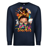 Navy art teacher messy bun Premium Sweatshirt - NancyCooperArtShop