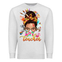 Oatmeal Heather art teacher messy bun Premium Sweatshirt - NancyCooperArtShop