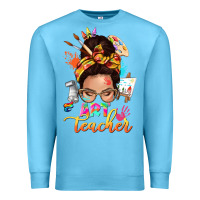 Ocean Blue art teacher messy bun Premium Sweatshirt - NancyCooperArtShop