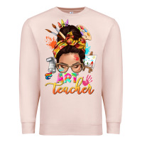 Pale Pink art teacher messy bun Premium Sweatshirt - NancyCooperArtShop