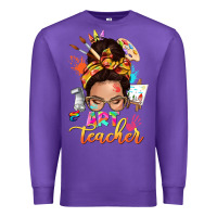 Purple art teacher messy bun Premium Sweatshirt - NancyCooperArtShop