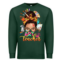 Sports Green art teacher messy bun Premium Sweatshirt - NancyCooperArtShop