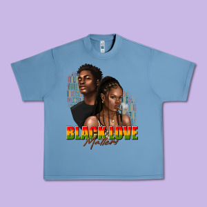 Afro Black Love Matters Urban Heavy Tee Designed By Texasbilliewilder