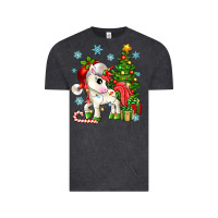 Vintage Black Christmas unicorn Vintage Tee - Zillion Design Studio