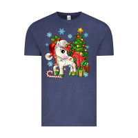 Vintage Denim Christmas unicorn Vintage Tee - Zillion Design Studio