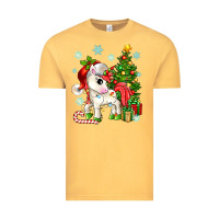 Vintage Mustard Christmas unicorn Vintage Tee - Zillion Design Studio