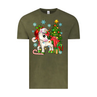 Vintage Olive Christmas unicorn Vintage Tee - Zillion Design Studio