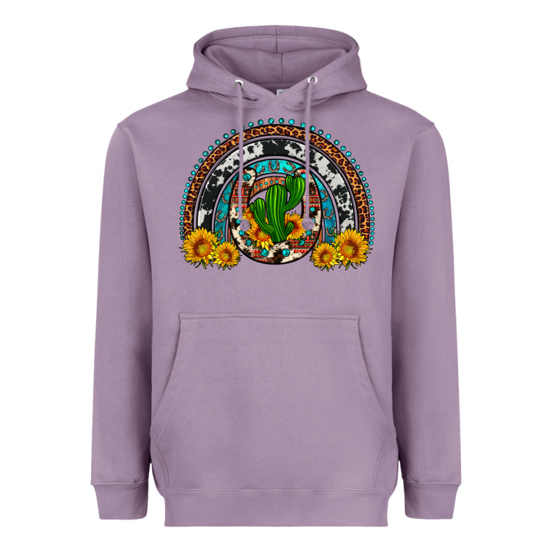 Cactus Sunflower Horseshoe Rainbow Heavyweight Hoodie by Artiststas | Teevron