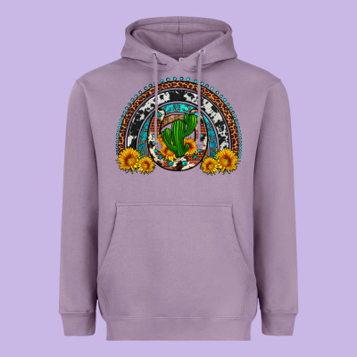 Cactus Sunflower Horseshoe Rainbow Heavyweight Hoodie Designed By Artiststas