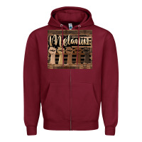 Burgundy melanin American flag Zipper Hoodie - HRA Design Shop