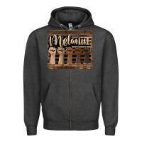 Charcoal Heather melanin American flag Zipper Hoodie - HRA Design Shop