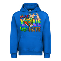 Cobalt More Love Less Hate LGBTQ Urban Hoodie - BundleAndBundleShop