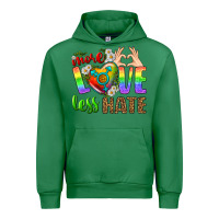 Emerald More Love Less Hate LGBTQ Urban Hoodie - BundleAndBundleShop
