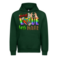 Forest Green More Love Less Hate LGBTQ Urban Hoodie - BundleAndBundleShop