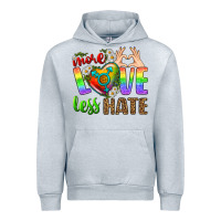Heather Grey More Love Less Hate LGBTQ Urban Hoodie - BundleAndBundleShop