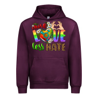 Mauve Wine More Love Less Hate LGBTQ Urban Hoodie - BundleAndBundleShop
