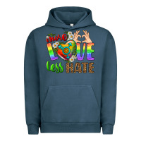 Pigment Midnight Navy More Love Less Hate LGBTQ Urban Hoodie - BundleAndBundleShop