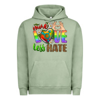 Pigment Oil Green More Love Less Hate LGBTQ Urban Hoodie - BundleAndBundleShop
