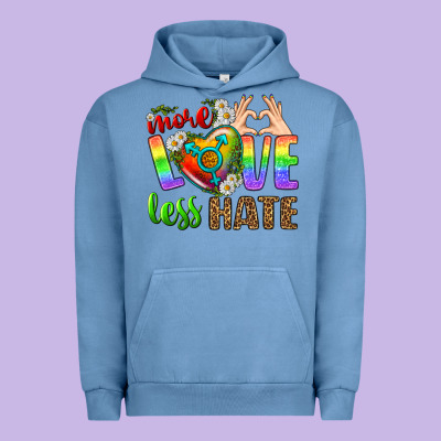 More Love Less Hate Lgbtq Urban Hoodie Designed By Bundleandbundleshop