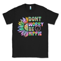 Black Don't Worry Be Hippie Classic Tee - CowhideDigitalArt