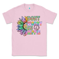 Bubblegum Pink Don't Worry Be Hippie Classic Tee - CowhideDigitalArt