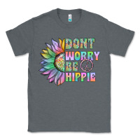 Charcoal Heather Don't Worry Be Hippie Classic Tee - CowhideDigitalArt