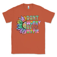 Copper Don't Worry Be Hippie Classic Tee - CowhideDigitalArt