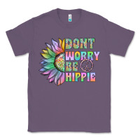 Lavender Don't Worry Be Hippie Classic Tee - CowhideDigitalArt