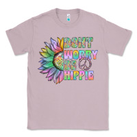 Lilac Don't Worry Be Hippie Classic Tee - CowhideDigitalArt