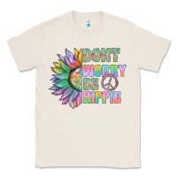 Natural Don't Worry Be Hippie Classic Tee - CowhideDigitalArt