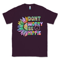 Plum Don't Worry Be Hippie Classic Tee - CowhideDigitalArt