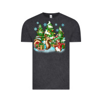 Vintage Black christmas rabbits Vintage Tee - Zillion Design Studio
