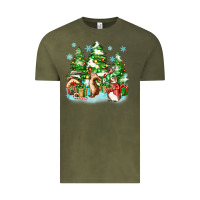 Vintage Olive christmas rabbits Vintage Tee - Zillion Design Studio