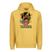 Antique Gold math teacher life afro messy bun Premium Hoodie - NancyCooperArtShop