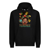 Black math teacher life afro messy bun Premium Hoodie - NancyCooperArtShop
