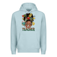 Blue Mist math teacher life afro messy bun Premium Hoodie - NancyCooperArtShop