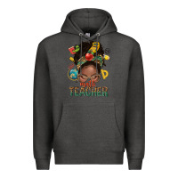 Charcoal Heather math teacher life afro messy bun Premium Hoodie - NancyCooperArtShop