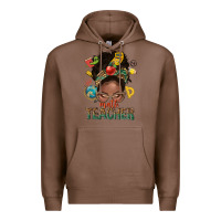 Chestnut math teacher life afro messy bun Premium Hoodie - NancyCooperArtShop