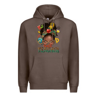 Coffee math teacher life afro messy bun Premium Hoodie - NancyCooperArtShop