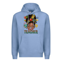 Colony Blue math teacher life afro messy bun Premium Hoodie - NancyCooperArtShop