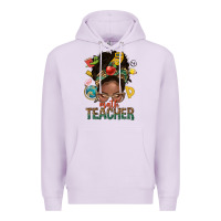 Lilac math teacher life afro messy bun Premium Hoodie - NancyCooperArtShop